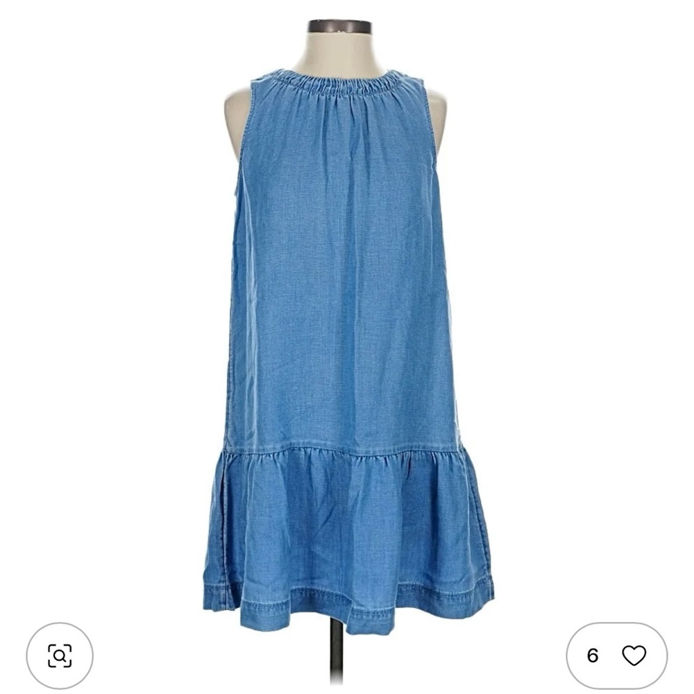 LOFT womens Denim Blue Casual Dress